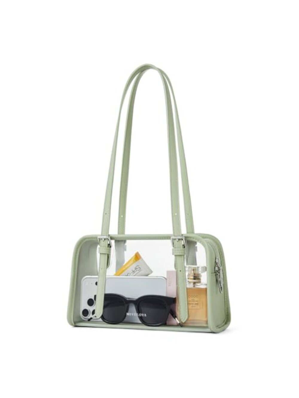 Clear Stadium Approved Shoulder Bag PVC PU Leather Adjustable Strap